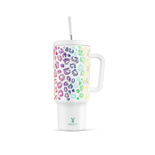 Garrafa Térmica MEOKY 40oz Rainbow – Feminina e Estampada